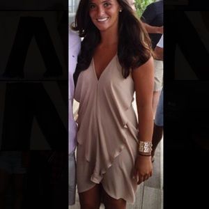 Tan sheer strap dress